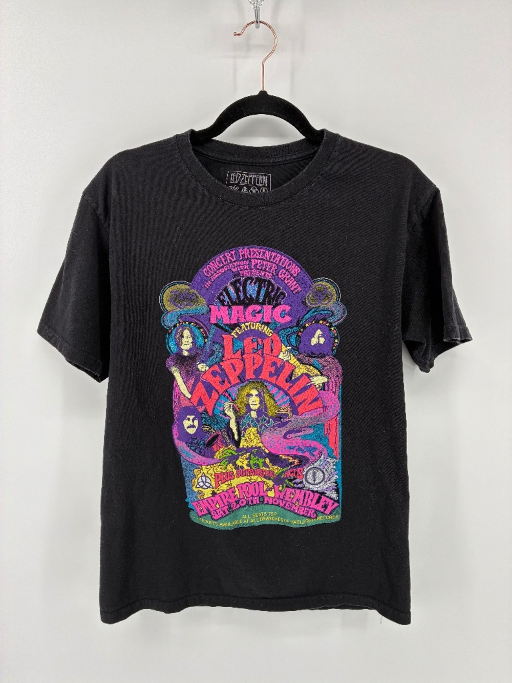MASSIVE $10 SALE Led Zeppelin Black Graphic Tee - Band Logo Short Sleeve Shirt
